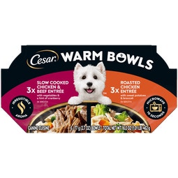 Warm Bowls Wet Dog Food Variety Pack Chicken & Beef and Chicken Entrées image