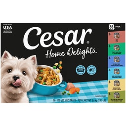Cesar Home Delights Adult Wet Dog Food Easy Peel Trays Variety Pack  image