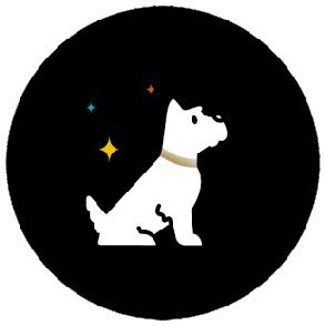 icon of westie dog with sparkles