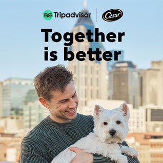 Man holding bestie together is better