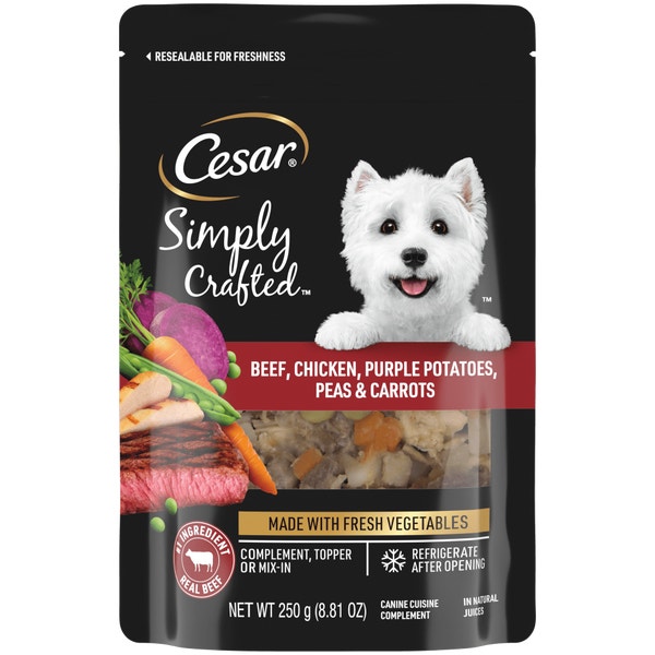 Cesar Simply Crafted™ Beef, Chicken, Purple Potatoes, Peas & Carrots image 1