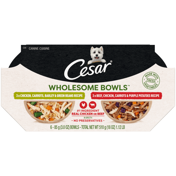 Wholesome Bowls™ Chicken, Carrots, Barley & Green Beans and Beef, Chicken, Carrots & Purple Potatoes Variety Pack image 1