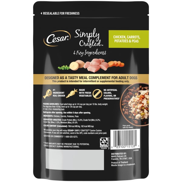 Cesar Simply Crafted™ Chicken, Carrots, Potatoes, & Peas image 2