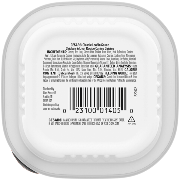 Cesar dog food feeding guide top