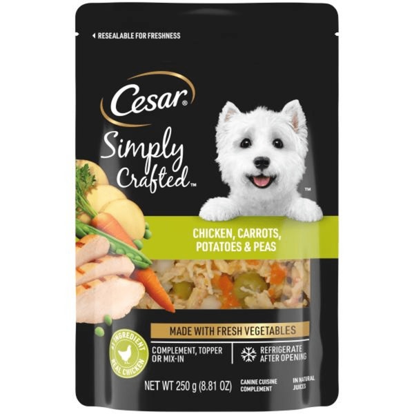 Cesar Simply Crafted Dog Food Meal Toppers, Chicken, Carrots, Potatoes & Peas image 1