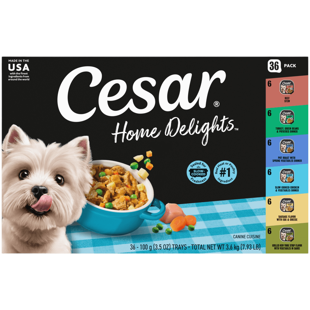 Cesar Home Delights Adult Wet Dog Food Easy Peel Trays Variety Pack  image 1