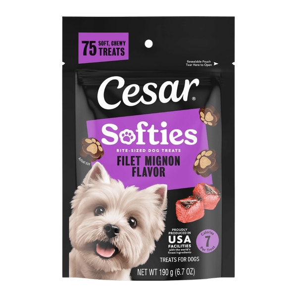 Cesar Softies Chewy Soft Dog Treats Filet Mignon image 1