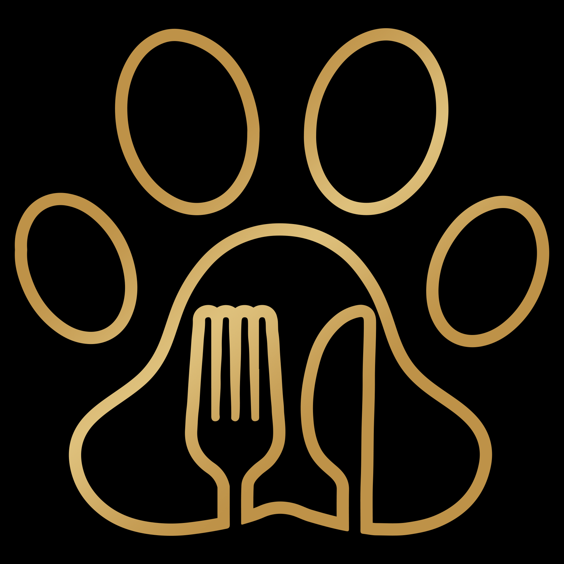 Paw print with fork and knife