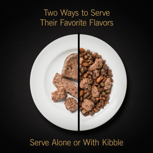 CESAR® Canine Cuisine wet food and dry food on a plate 