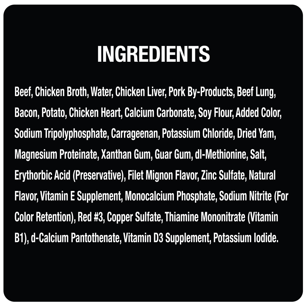 Loaf & Topper in Sauce Filet Mignon  with Bacon & Potato ingredients image