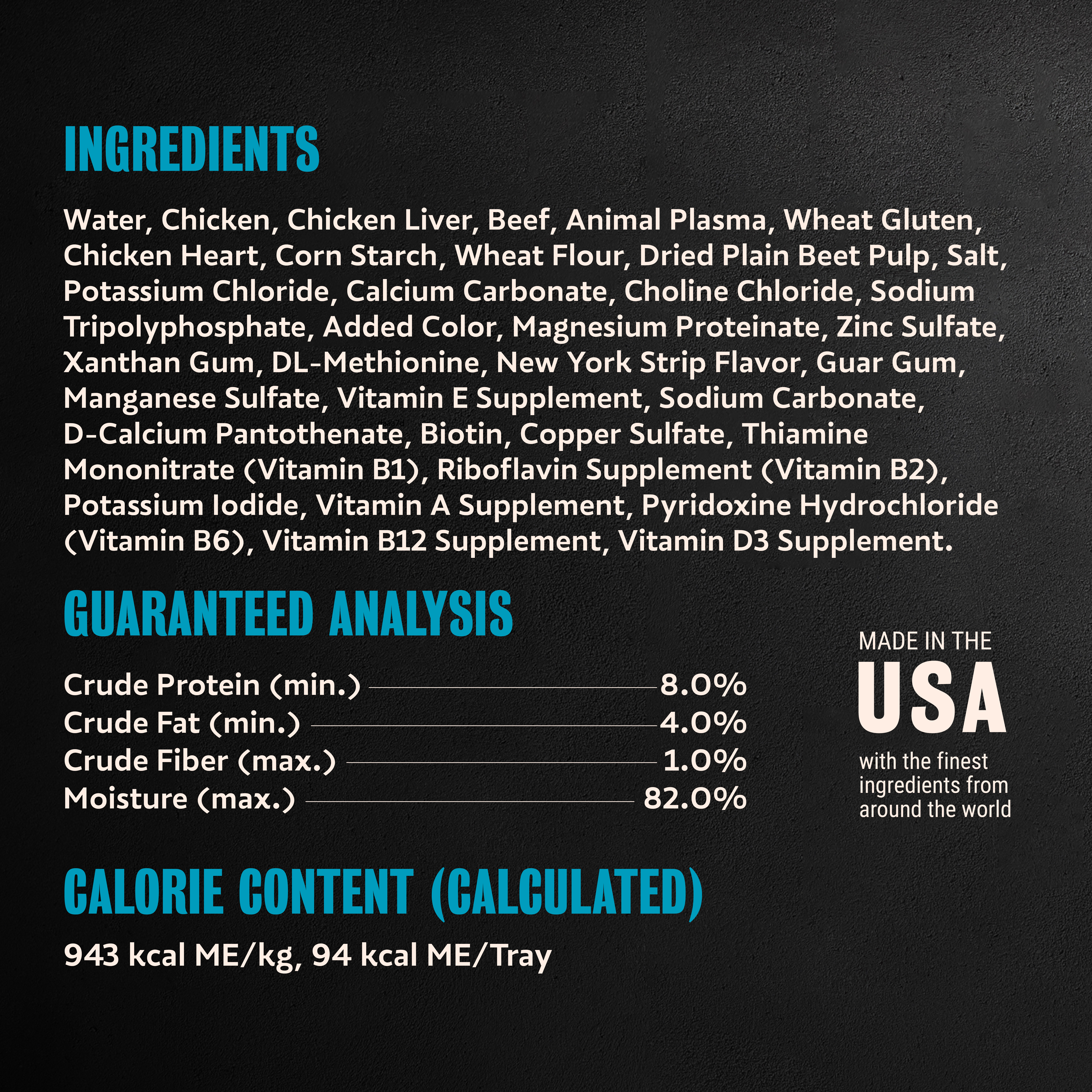 Filets in Gravy New York Strip guaranteed analysis image