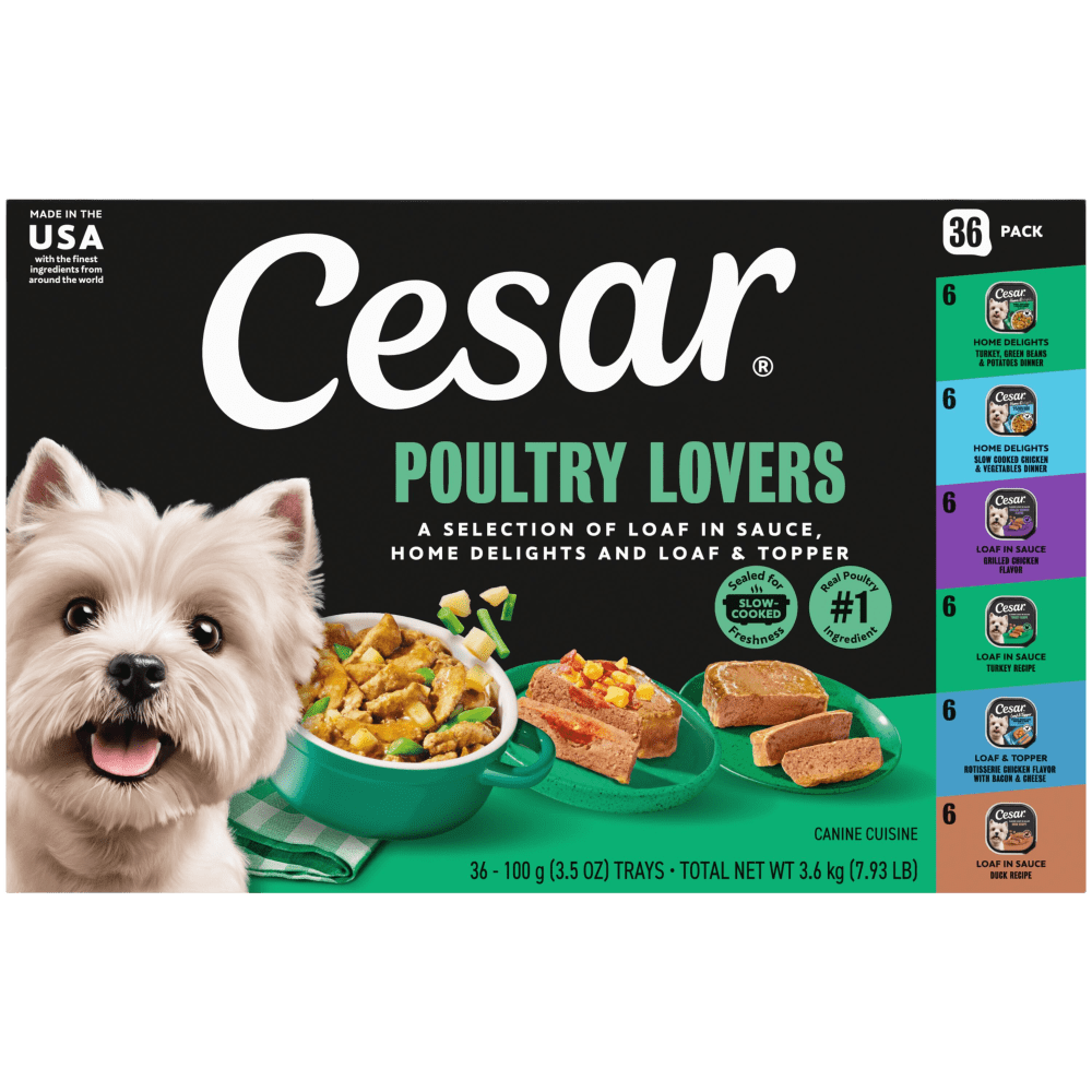 Team Breeder ベーシック キャット チキン＆ターキー 10kg 2袋 Poultry Lovers 36ct Multipack Dog Food | CESAR®