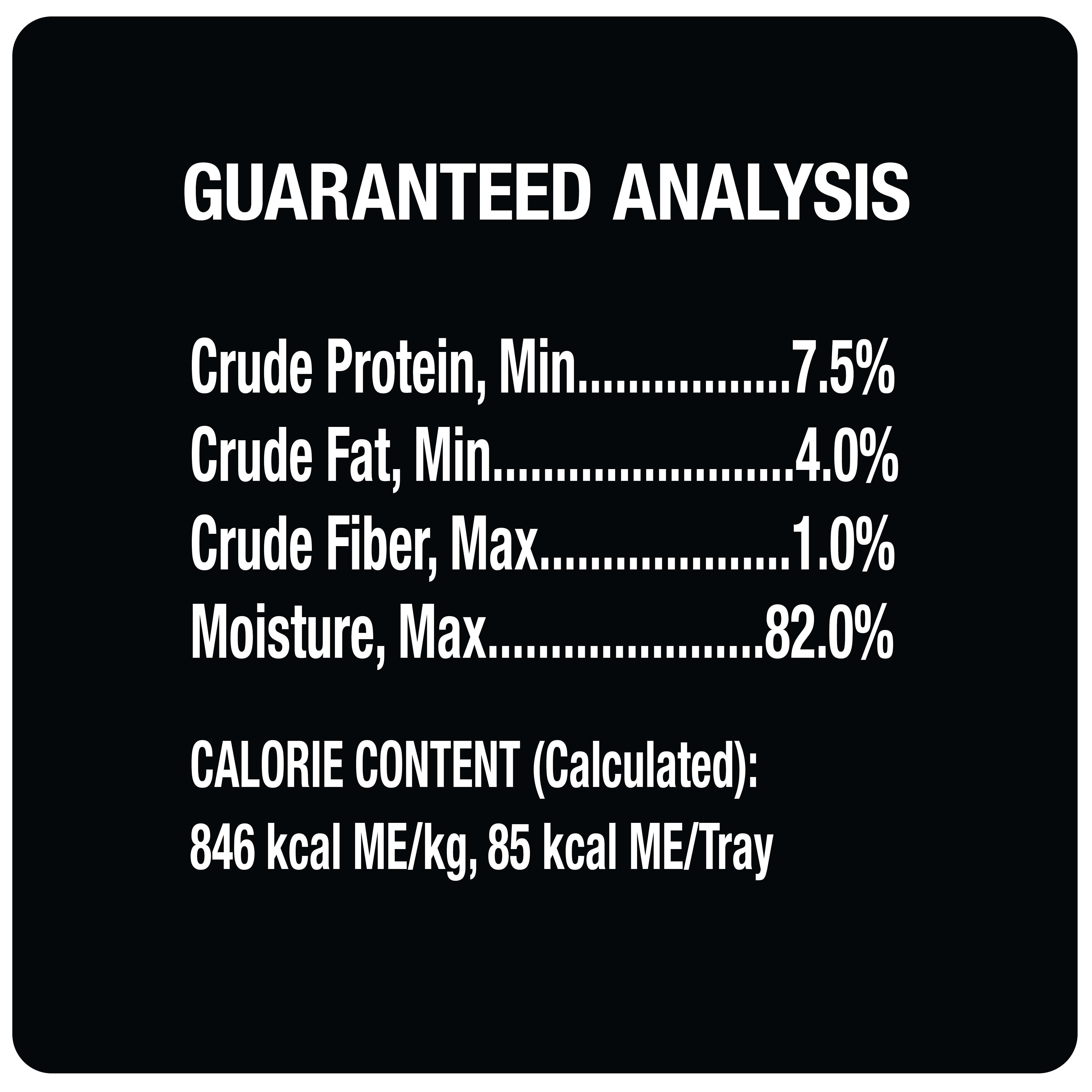 Poultry Lovers 12ct Multipack guaranteed analysis image