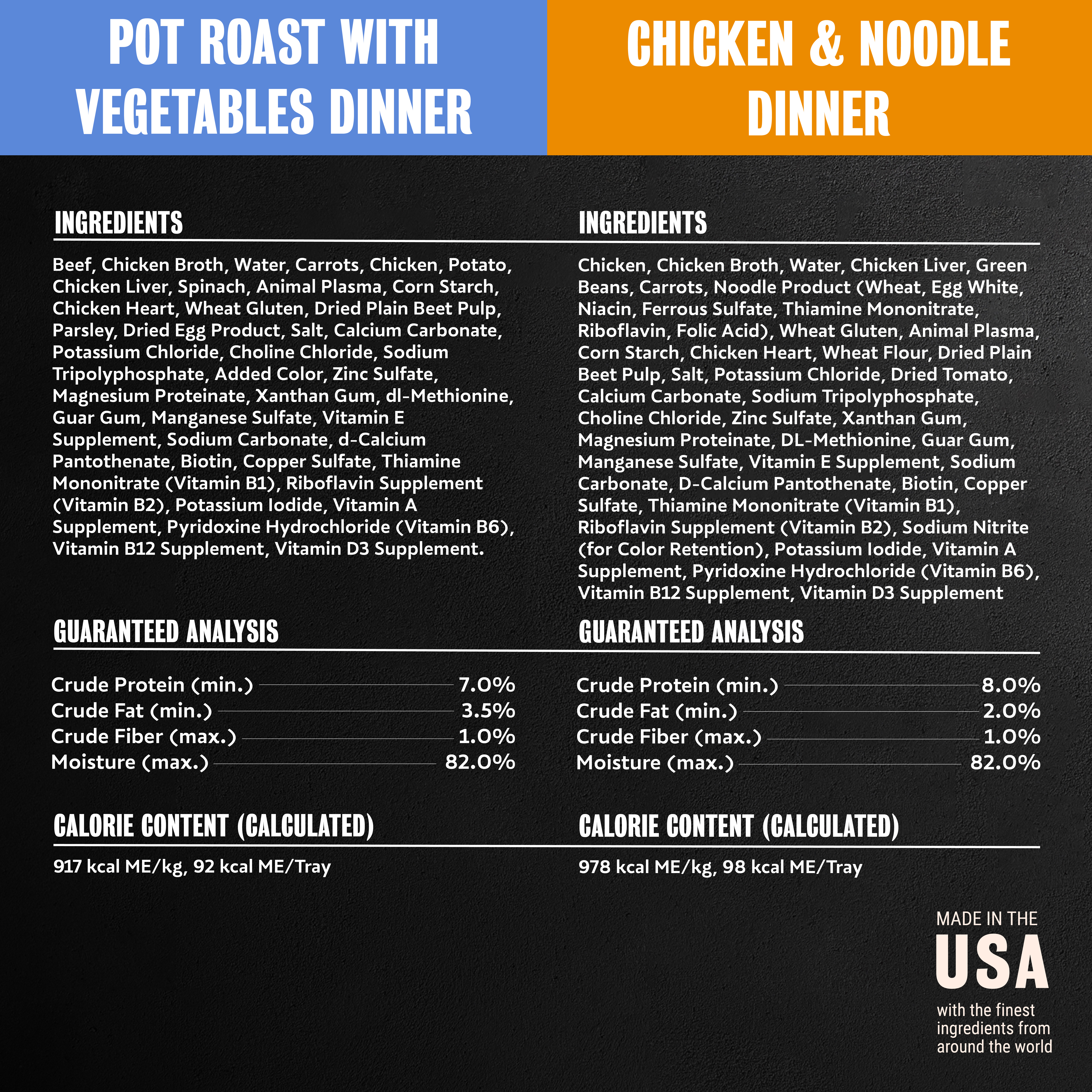 Pot Roast, Beef Stew, Turkey & Chicken Noodle Dinner Varieties 24ct Multipack guaranteed analysis image