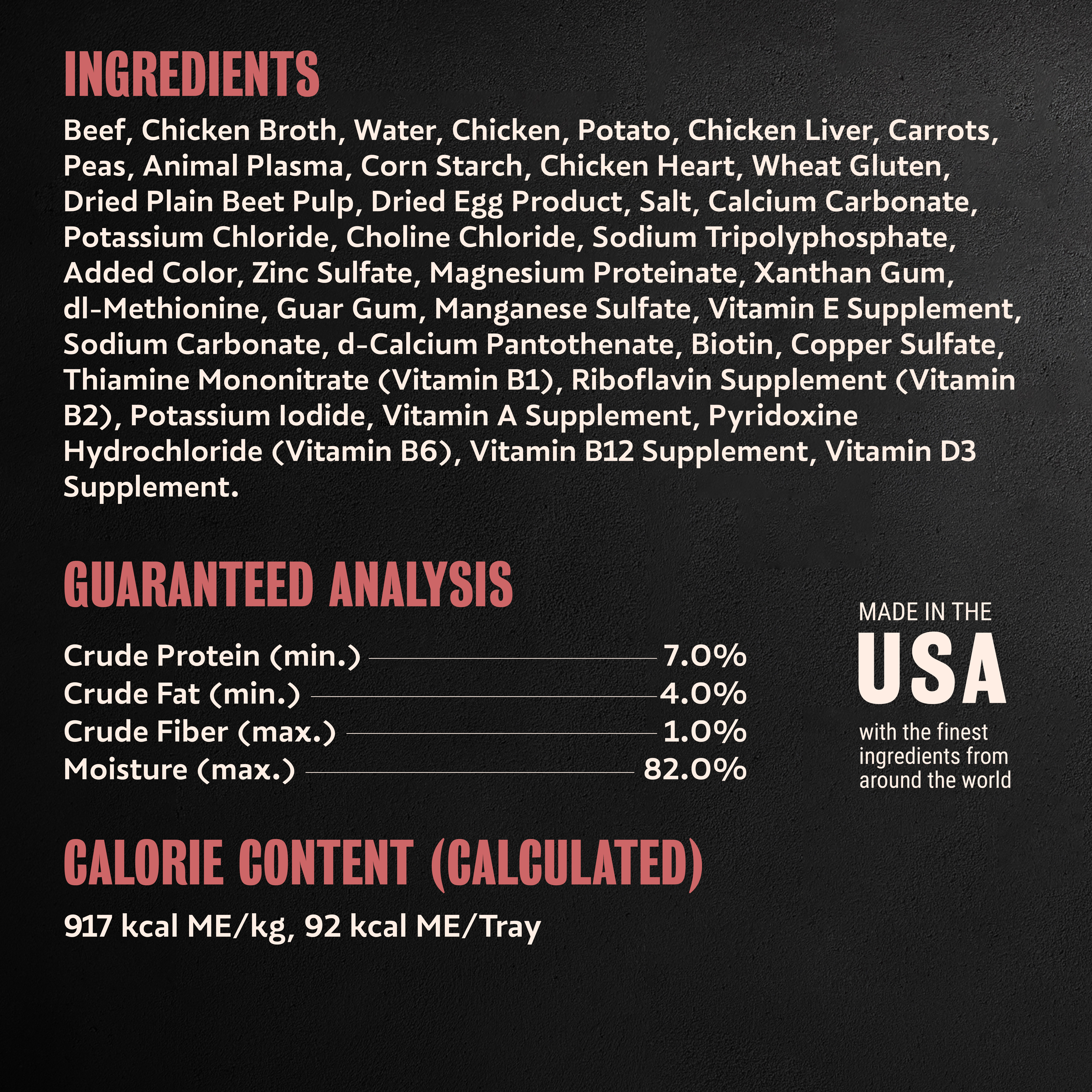 Home Delights™ Beef Stew guaranteed analysis image