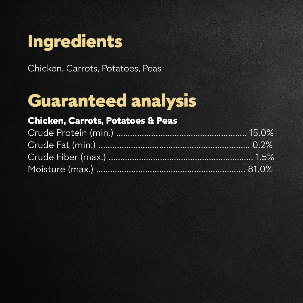 Cesar Simply Crafted Dog Food Meal Toppers, Chicken, Carrots, Potatoes & Peas ingredients image