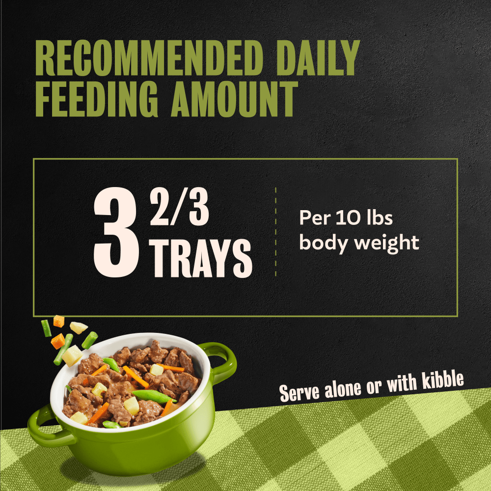 Home Delights™ Grilled New York Strip  with Vegetables in Sauce feeding guidelines image