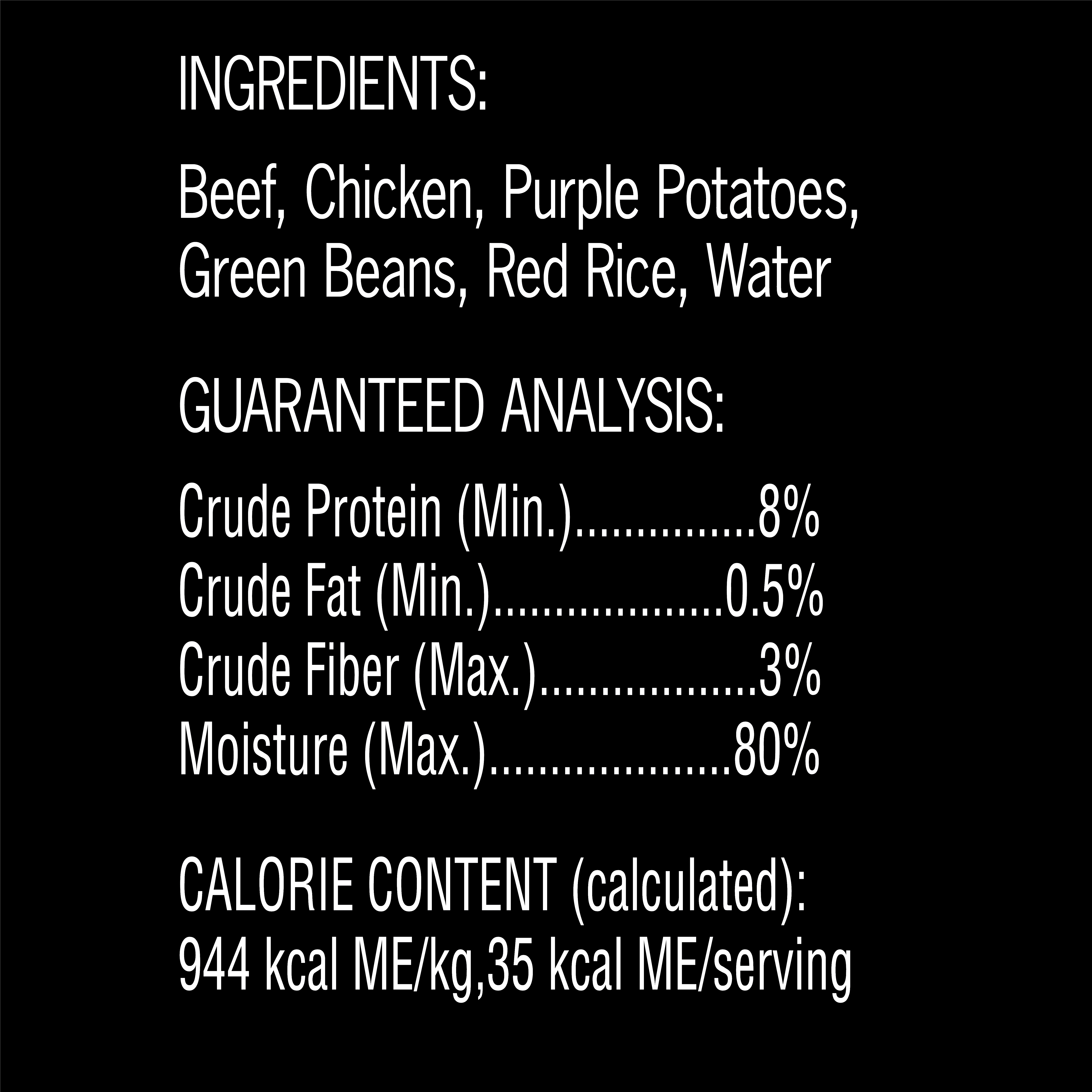 Simply Crafted, Chicken & Beef Variety Pack guaranteed analysis image 2