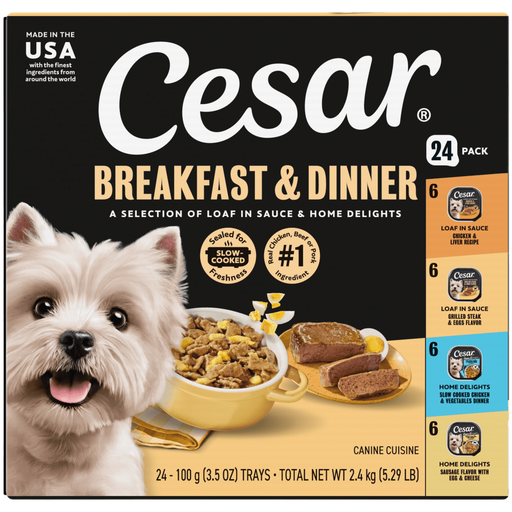 Breakfast & Dinner 24ct Multipack Dog Food | CESAR®