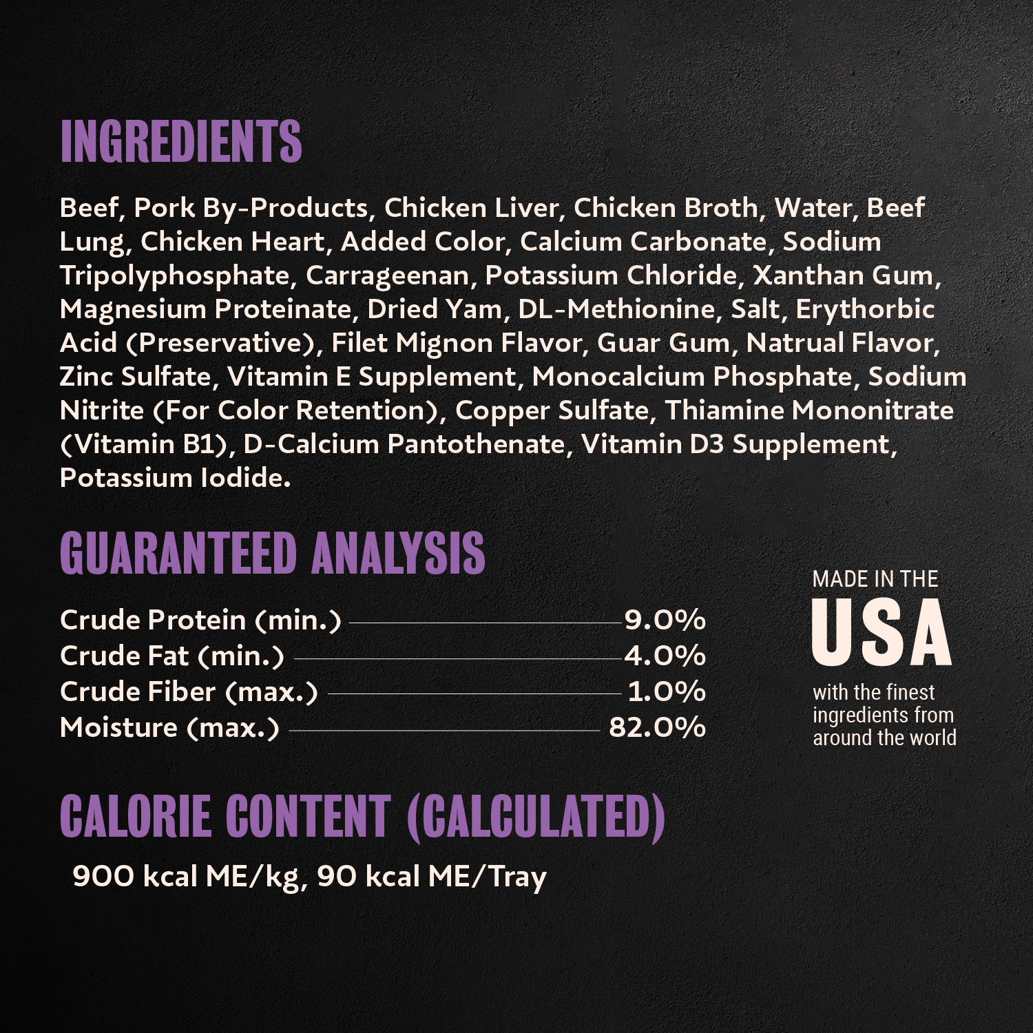 Classic Loaf in Sauce Filet Mignon guaranteed analysis image